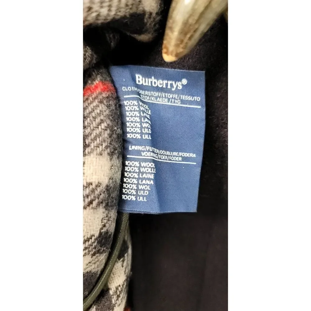 Burberry Wool Duffle Coat Toggle Fasts Gloverall English Old Money Navy Sz. 8/S - Picture 9 of 14